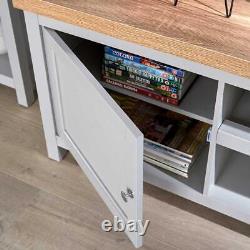 Extra Large 180cm Grey Oak TV Stand 1 Drawer Cabinet Television Unit B Seconds