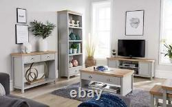 Extra Large 180cm Grey Oak TV Stand 1 Drawer Cabinet Television Unit Cable Tidy