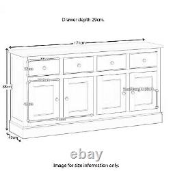 Extra Large Sideboard Cabinet Oak Solid Wood 4 Drawers 4 Door Chichester Country