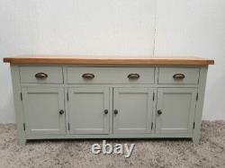 Extra Large Sideboard Grey Oak MDF Drawers Cupboard Shelves Ex Display Furniture