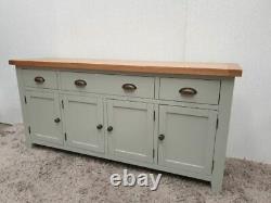 Extra Large Sideboard Grey Oak MDF Drawers Cupboard Shelves Ex Display Furniture