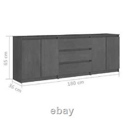 Extra Large Sideboard TV Stand Grey Modern Cupboard Cabinet Buffet Unit Pine