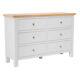 Farrow Grey Large Chest Of Drawers Painted Solid Wood 6 Wide Wooden Storage Oak