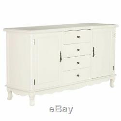 French Style Cream Large 3 Door Sideboard 4 Drawers Home Decor