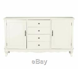 French Style Home Decor Cream Large 3 Door Sideboard 4 Drawers