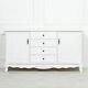 French Style Home Decor White Large 3 Door Sideboard 4 Drawers