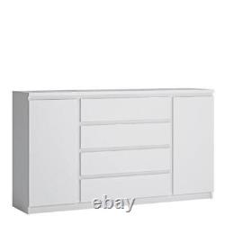 Fribo 2 Door 4 Drawer Sideboard Buffet Unit In White (large)