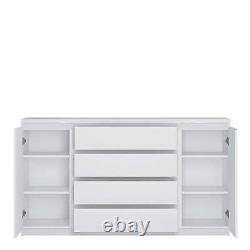 Fribo 2 Door 4 Drawer Sideboard Buffet Unit In White (large)