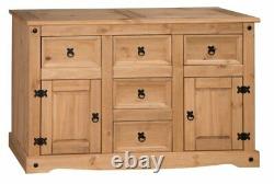 Furniture Sideboard Cupboard Cabinet Storage Drawers Doors Corona Large Pine