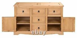 Furniture Sideboard Cupboard Cabinet Storage Drawers Doors Corona Large Pine
