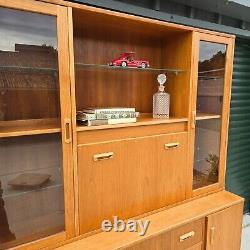 G Plan Mid Century Teak Large Wall Unit with Bar and Lighting Display Cabinet