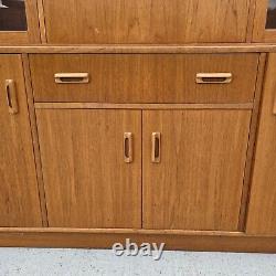 G Plan Mid Century Teak Large Wall Unit with Bar and Lighting Display Cabinet