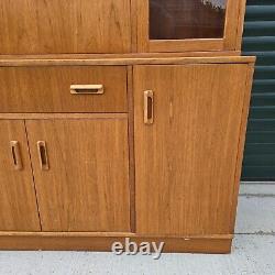 G Plan Mid Century Teak Large Wall Unit with Bar and Lighting Display Cabinet