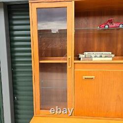 G Plan Mid Century Teak Large Wall Unit with Bar and Lighting Display Cabinet