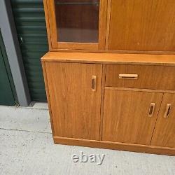 G Plan Mid Century Teak Large Wall Unit with Bar and Lighting Display Cabinet