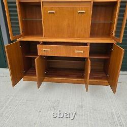 G Plan Mid Century Teak Large Wall Unit with Bar and Lighting Display Cabinet