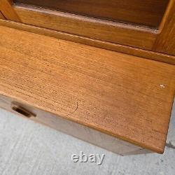 G Plan Mid Century Teak Large Wall Unit with Bar and Lighting Display Cabinet