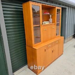 G Plan Mid Century Teak Large Wall Unit with Bar and Lighting Display Cabinet