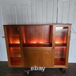 G Plan Mid Century Teak Large Wall Unit with Bar and Lighting Display Cabinet