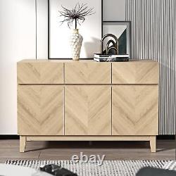 GFW Camborne Royal Walnut Large Doors & 3 Drawers Sideboard Storage Cabinet