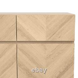 GFW Camborne Royal Walnut Large Doors & 3 Drawers Sideboard Storage Cabinet