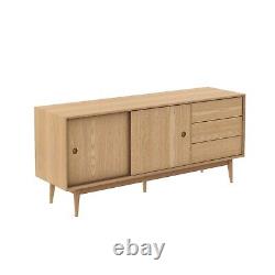 GRADE A2 Solid Oak Sideboard with Sliding Doors & Drawers 78131728/1/BRA010
