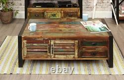 Gr Large Coffee Table 4 Doors 4 Drawers Ample Storage Stylish Decor SOHO