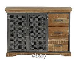 Grey Large 3 Drawer 3 Door Sideboard Two Tone Storage Reclaimed Wood Industrial
