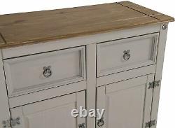 Grey Large Sideboard Cupboard Display 3 Doors & Drawers Cabinet Kitchen Hallway