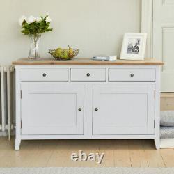 Grey Painted Large Sideboard 2 Doors 3 Drawers, Baumhaus Signature Fully Built