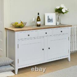 Grey Painted Large Sideboard 2 Doors 3 Drawers, Baumhaus Signature Fully Built