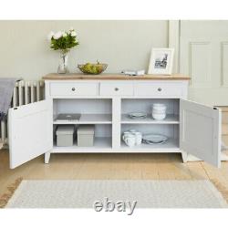 Grey Painted Large Sideboard 2 Doors 3 Drawers, Baumhaus Signature Fully Built