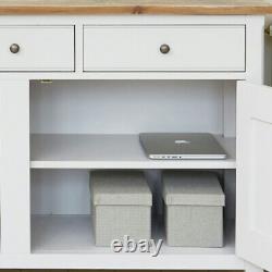 Grey Painted Large Sideboard 2 Doors 3 Drawers, Baumhaus Signature Fully Built