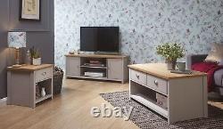 Grey and Oak 3 door 2 Drawer Large Sideboard Lancaster Range