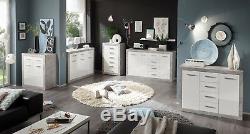 Greystone Lounge Furniture White Gloss & Grey Display Unit Sideboards TV Stands