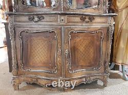 HUGE V. Large Antique 19th C. French Armoire Display Cabinet Hand Carved Wood