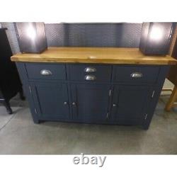 Hampshire Blue Large Premium Oak 3 Door/ Drawer Sideboard (RRP £499) NEW