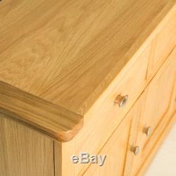 Hampshire Oak Large Sideboard Cabinet Light Solid Wood 3 Doors Drawers Cupboard