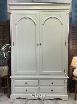 Hand Painted Large Wardrobe With Drawers Portland Stone Delivery Available