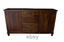 Handcrafted Rosewood Large Sideboard with 2 Door Cabinets and 4 Drawers