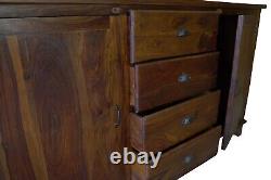 Handcrafted Rosewood Large Sideboard with 2 Door Cabinets and 4 Drawers