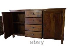 Handcrafted Rosewood Large Sideboard with 2 Door Cabinets and 4 Drawers