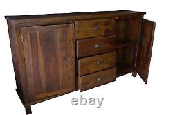 Handcrafted Rosewood Large Sideboard with 2 Door Cabinets and 4 Drawers