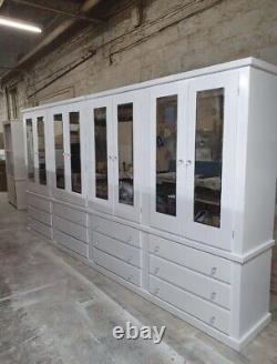 Handmade Aylesbur (white) 12 Drawers/mirrored Doors Extra Large Wardrobe 6parts