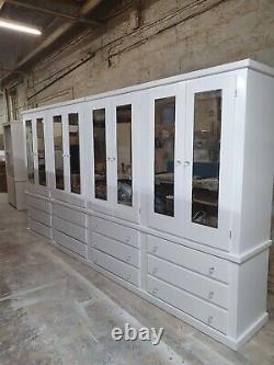 Handmade Aylesbur (white) 12 Drawers/mirrored Doors Extra Large Wardrobe 6parts