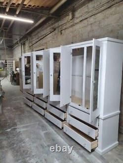 Handmade Aylesbur (white) 12 Drawers/mirrored Doors Extra Large Wardrobe 6parts