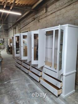 Handmade Aylesbur (white) 12 Drawers/mirrored Doors Extra Large Wardrobe 6parts