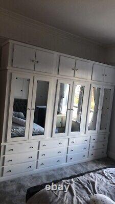 Handmade Aylesbur (white) 12 Drawers/mirrored Doors Extra Large Wardrobe 6parts