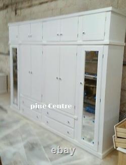 Handmade Aylesbury (white) 4 Drawer 6 Doors + Top Box Large Wardrobe