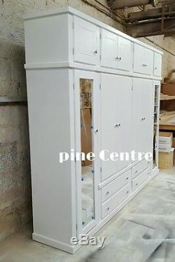 Handmade Aylesbury (white) 4 Drawer 6 Doors + Top Box Large Wardrobe